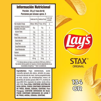 Stax Original 134g Papas Fritas Tarro