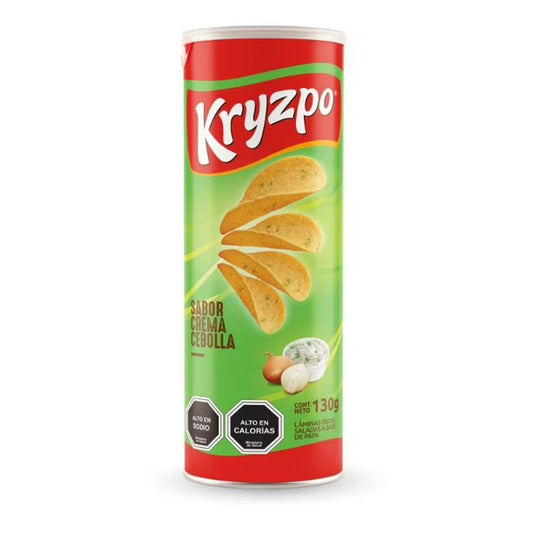 Kryzpo Crema y Cebolla 130g Papas Fritas Tarro