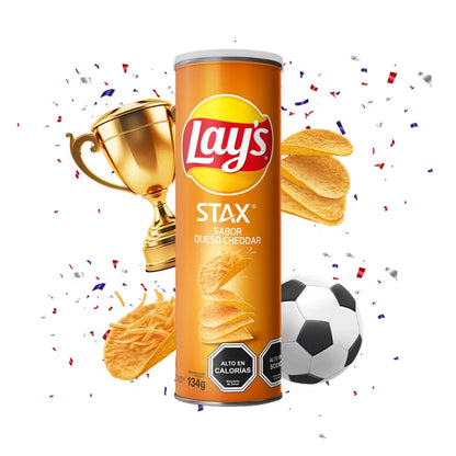 Lays Stax Cheddar 134g Papas Fritas Tarro