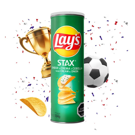 Lays Stax Crema y Cebolla 134g Papas Fritas Tarro