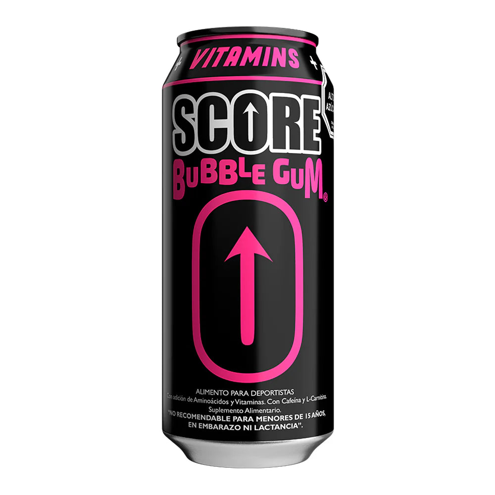 Lata Score Bubble Gum 473 ml, bebida energética sabor chicle